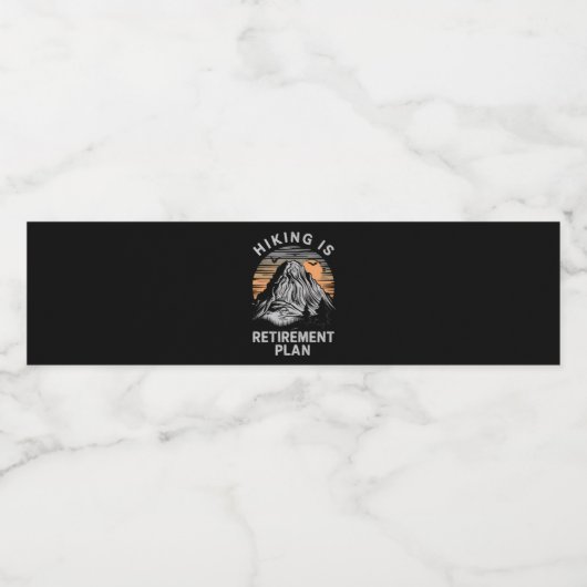 Wandern ist mein Ruhestandsplan Funny Wandern Wasserflaschenetikett (Einzelnes Label)