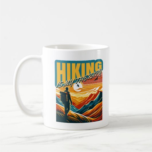Wandern ist meine Therapie Funny Mountains Kletter Kaffeetasse (Links)