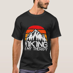 Wandern ist Therapie lustiges Wandern Camping Retr T-Shirt