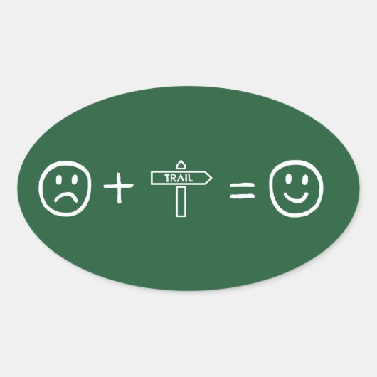 Wandern macht dich glücklich ovaler aufkleber (Vorderseite)