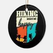 Wandern macht mich glücklich keramik ornament (Links)
