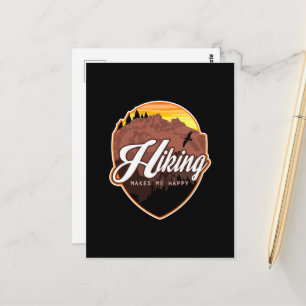 Wandern macht mich glücklich postkarte