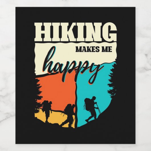 Wandern macht mich glücklich weinetikett (Einzelnes Label)