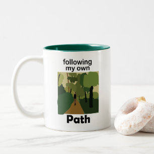 Wandern, meinem eigenen Weg folgen, Fernweh Zweifarbige Tasse