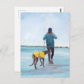 Wandern meinen Grauhund Hund Art Postkarte (Vorne/Hinten)