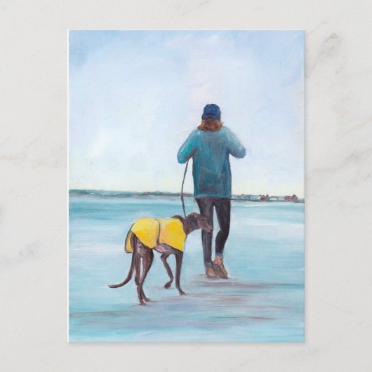 Wandern meinen Grauhund Hund Art Postkarte (Vorderseite)