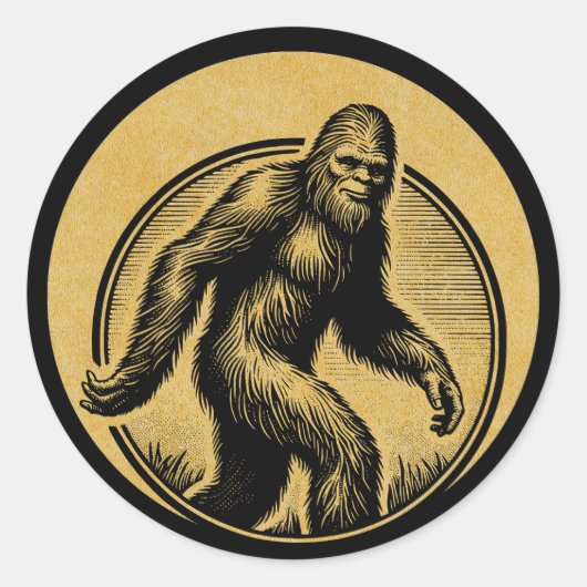 Wandern mit Bigfoot Runder Aufkleber (Vorderseite)