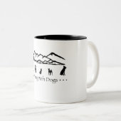 Wandern mit der HundeTasse Zweifarbige Tasse (VorderseiteRechts)