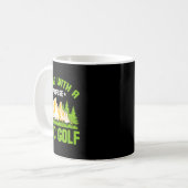 Wandern mit einem Ziel Disc Golf Kaffeetasse (Vorderseite Links)
