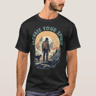 Wandern mit Hund Mountaineer Erhebt deinen Geist T-Shirt