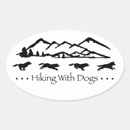 Wandern mit Hunden Oval Sticker-Husky Ovaler Aufkleber (Vorderseite)
