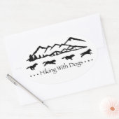 Wandern mit Hunden Oval Sticker-Husky Ovaler Aufkleber (Umschlag)