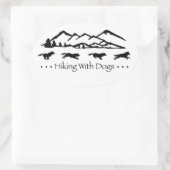 Wandern mit Hunden Oval Sticker-Husky Ovaler Aufkleber (Tasche)