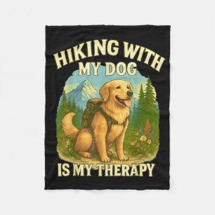 Wandern mit meinem Hund Lustiger Golden Retriever Fleecedecke