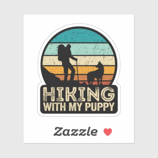 Wandern mit meinem Welpen Aufkleber (Blatt)