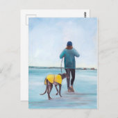 Wandern mit meiner Greyhound Dog Art Postcard Postkarte (Vorne/Hinten)
