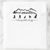 Wandern mit Ovalaufkleber für Hunde Ovaler Aufkleber (Tasche)