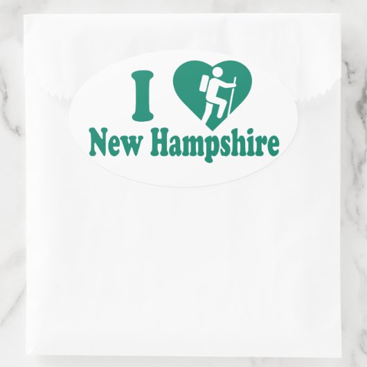 Wandern New Hampshire Ovaler Aufkleber (Tasche)
