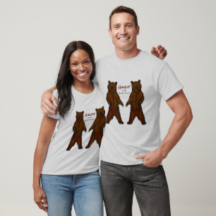 Wandern Niedlicher handgezeichnet Grizzly Bär T-Shirt