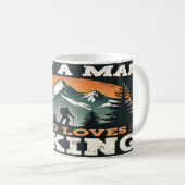 Wandern nur ein Mann, der Lieben Wandern Kaffeetasse (VorderseiteRechts)