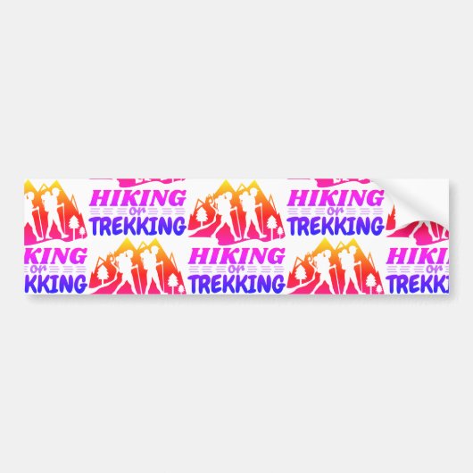 Wandern oder Trekking Autoaufkleber (Vorne)