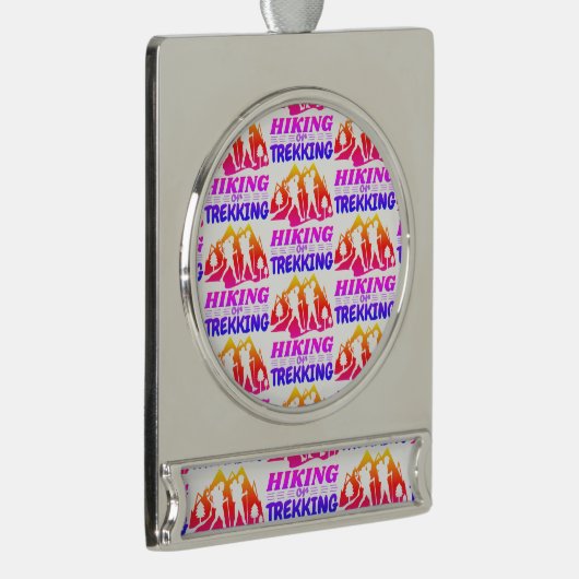 Wandern oder Trekking Banner-Ornament Silber (Rechts)