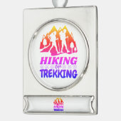 Wandern oder Trekking Banner-Ornament Silber (Links)
