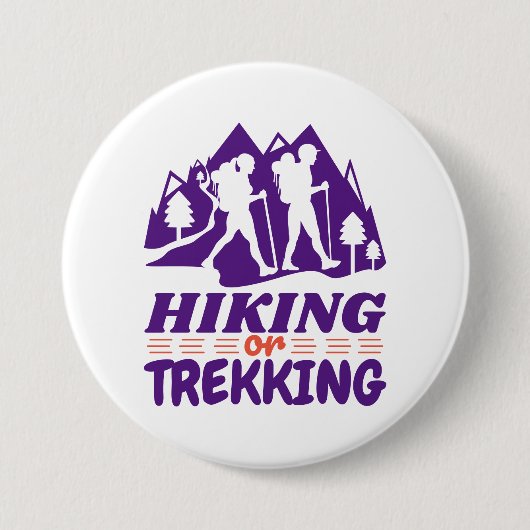 Wandern oder Trekking Button (Vorderseite)
