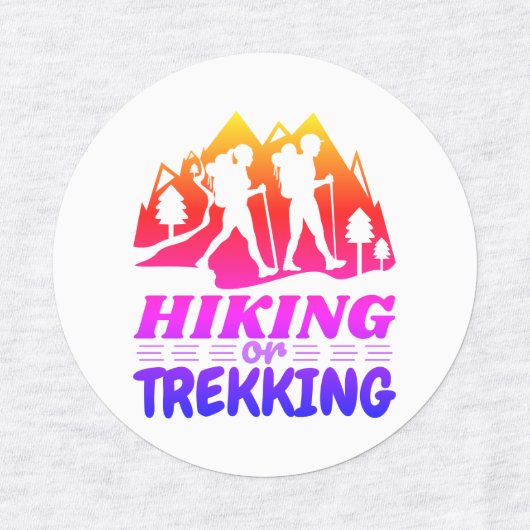 Wandern oder Trekking Etiketten (Design 1)