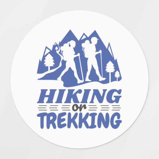 Wandern oder Trekking Etiketten (Design 2)