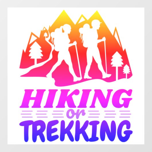 Wandern oder Trekking Fensteraufkleber (Blatt)