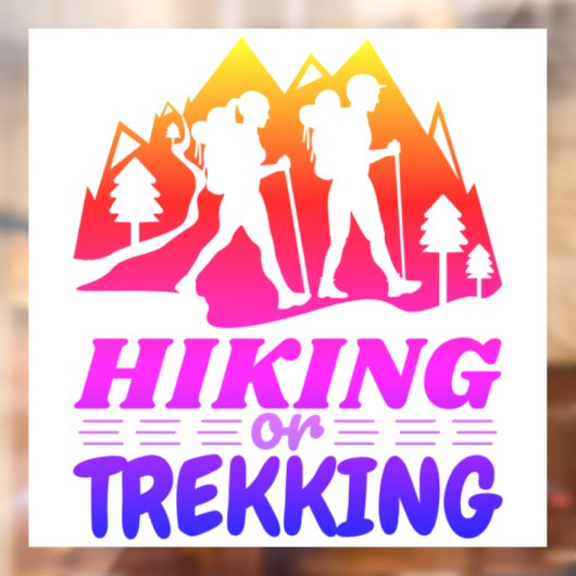 Wandern oder Trekking Fensteraufkleber (Blatt 2)