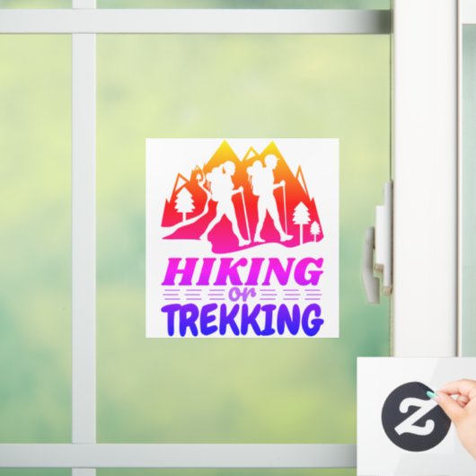 Wandern oder Trekking Fensteraufkleber (Zuhause)