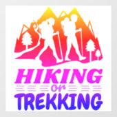 Wandern oder Trekking Fensteraufkleber (Blatt)