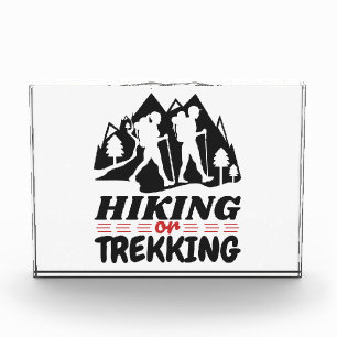 Wandern oder Trekking Fotoblock
