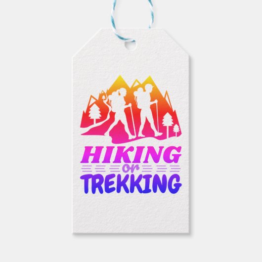 Wandern oder Trekking Geschenkanhänger (Vorderseite)