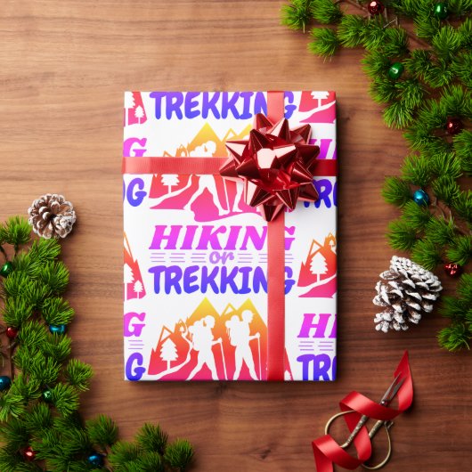 Wandern oder Trekking Geschenkpapier (Feiertagsgeschenk)