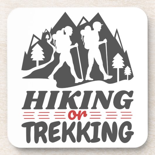 Wandern oder Trekking Getränkeuntersetzer (Vorderseite)