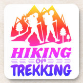 Wandern oder Trekking Getränkeuntersetzer (Vorderseite)