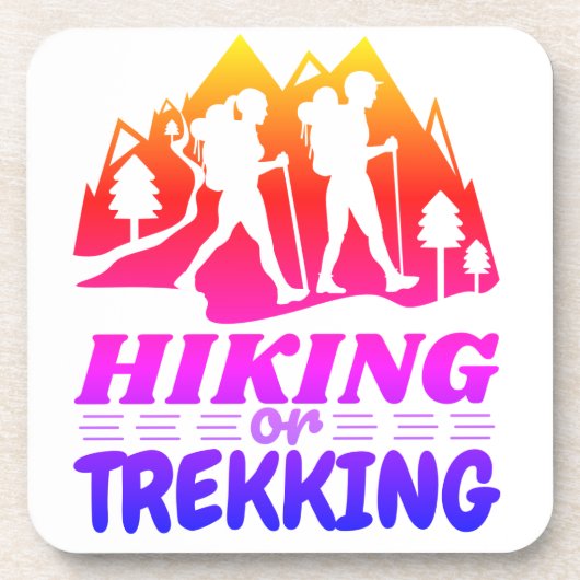 Wandern oder Trekking Getränkeuntersetzer (Vorderseite)