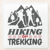 Wandern oder Trekking Glasuntersetzer (Vorderseite)