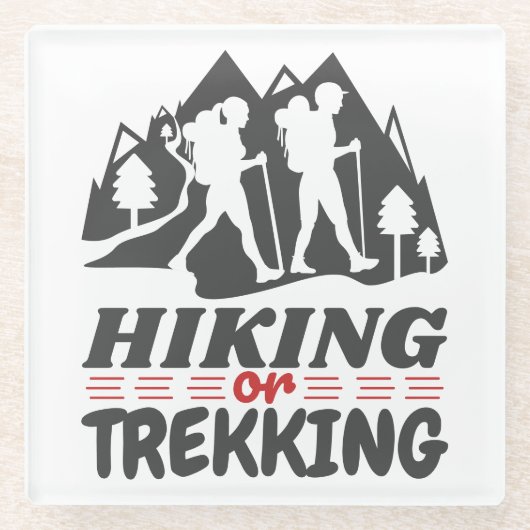 Wandern oder Trekking Glasuntersetzer (Vorderseite)