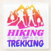 Wandern oder Trekking Glasuntersetzer (Vorderseite)
