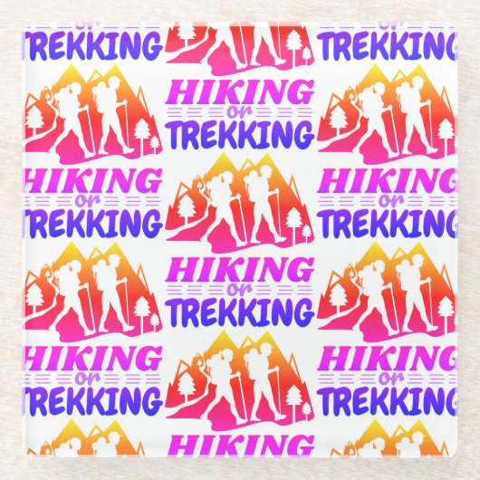Wandern oder Trekking Glasuntersetzer (Vorderseite)