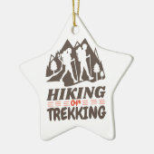 Wandern oder Trekking Keramik Ornament (Links)