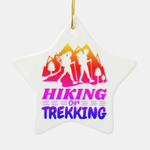Wandern oder Trekking Keramik Ornament
