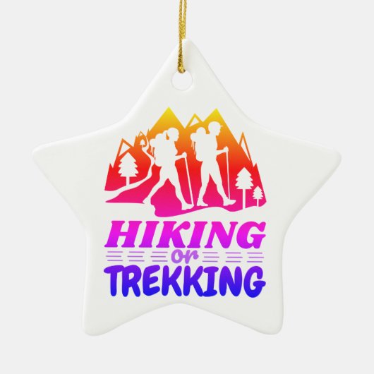 Wandern oder Trekking Keramik Ornament (Vorne)