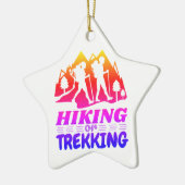 Wandern oder Trekking Keramik Ornament (Links)