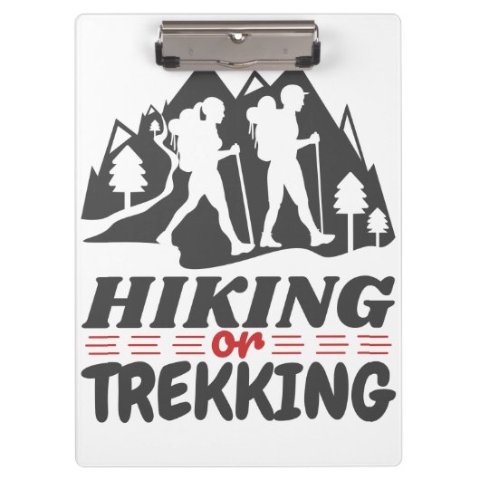 Wandern oder Trekking Klemmbrett (Vorderseite)