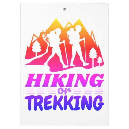 Wandern oder Trekking Klemmbrett (Rückseite)